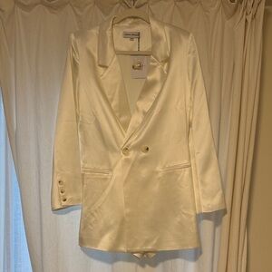 Calvin Klein Double-Breasted Cream Blazer